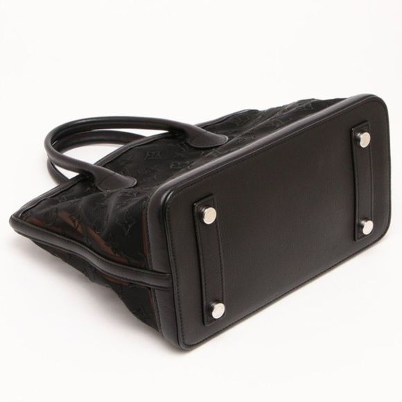 Louis Vuitton Transparency Lockit Monogram Black Leather Tote Bag Handbag - Picture 2 of 6